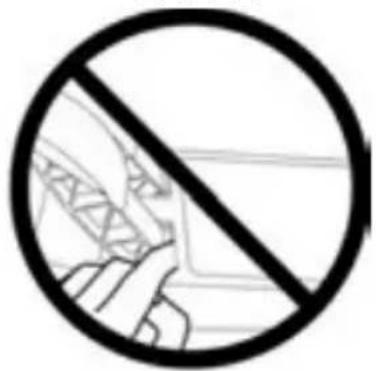Prohibition sign with crossed-out line and hand gesture, commonly used in safety or construction contexts