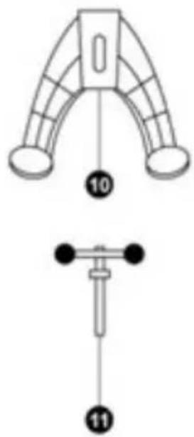 Technical diagram showing two mechanical or electrical component configurations with labeled parts 10 and 11.
