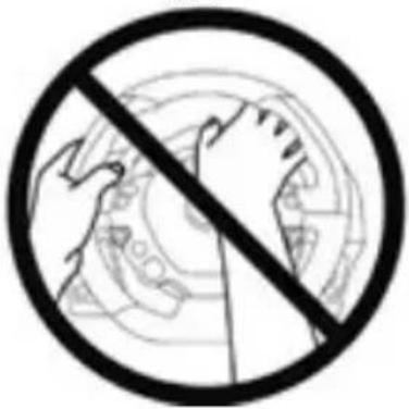 Prohibition sign with hand holding a circular diagram, indicating no prohibition or anti-protection