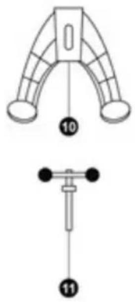 Technical diagram showing two mechanical components with numbered parts and alignment indicators