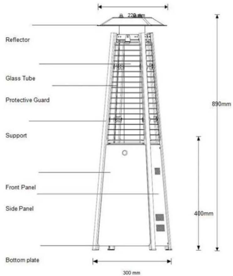 SunRed MPF15B - ONDERDELEN EN SPECIFICATIES - 1