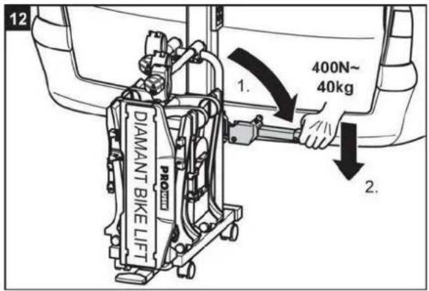 Pro-User Diamant Bike Lift - Soulevez le porte-vélo avec le moteur incorporé sur l'accouplement de remorque - 5
