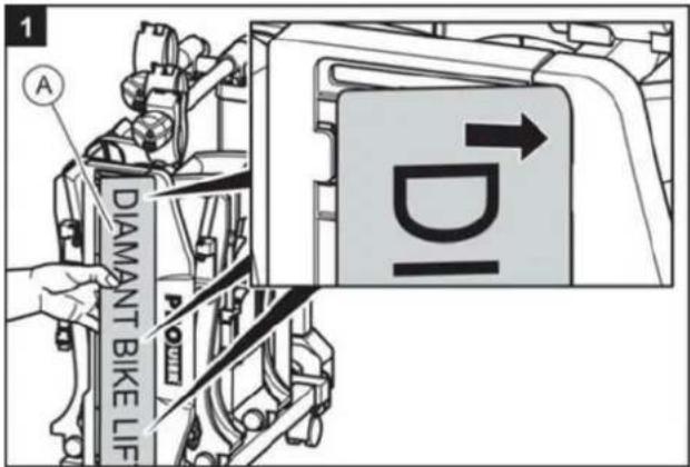 Pro-User Diamant Bike Lift - Avant la première mise en service Montage de la plaque d'immatriculation sur le porte- vélo - 1