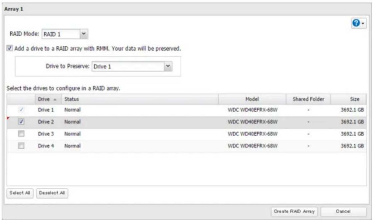 BUFFALO TeraStation TS3410DN - Configurez le mode RAID sur « RAID 1 » - 1