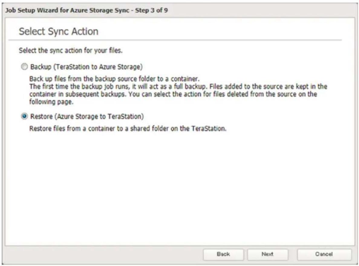 BUFFALO TeraStation TS3410DN - Sélectionnez « Rétablit (Restore) » et cliquez sur [Suvant (Next)]. - 1