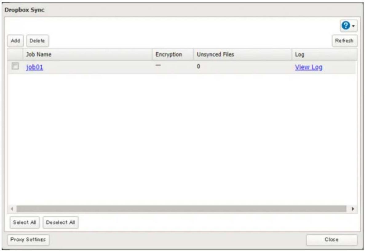 BUFFALO TeraStation TS3410DN - Modification des paramètres de tâche Dropbox - 3