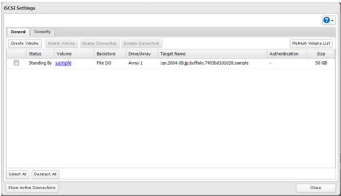 BUFFALO TeraStation TS3410DN - Cliquez sur a droite de « iSCSI » - 2