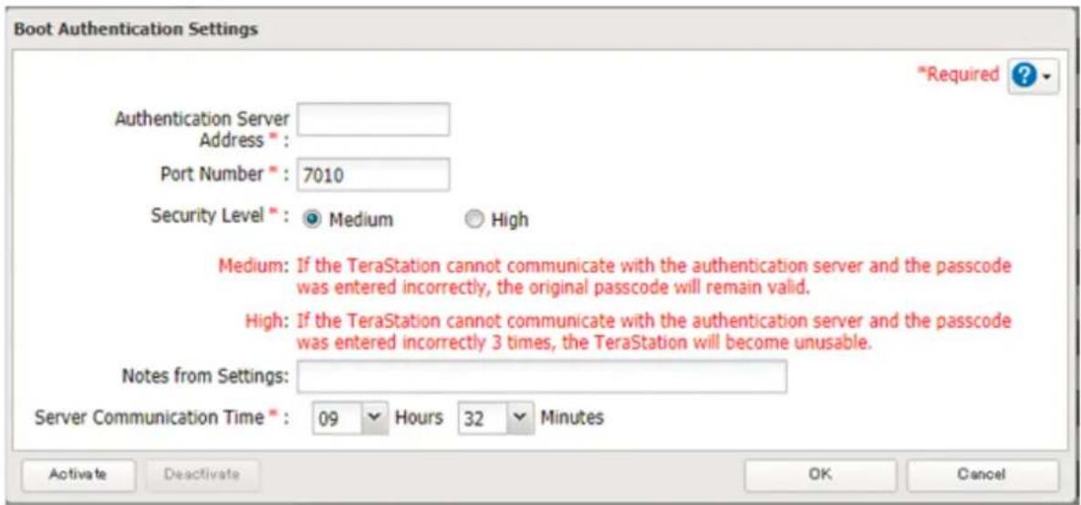 BUFFALO TeraStation TS3410DN - Configurer Boot Authentication sur la TeraStation - 3