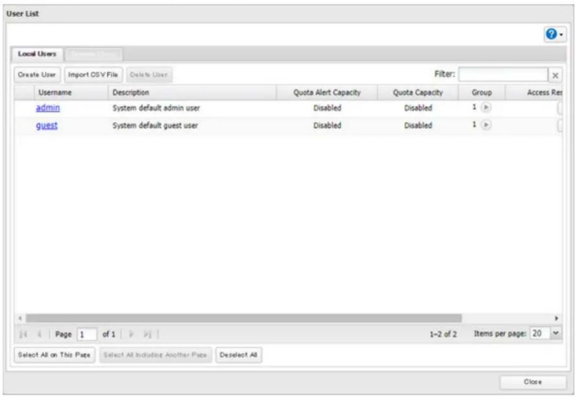 BUFFALO TeraStation TS3410DN - Cliquez sur [Créer un utilisateur (Create User)]. - 1