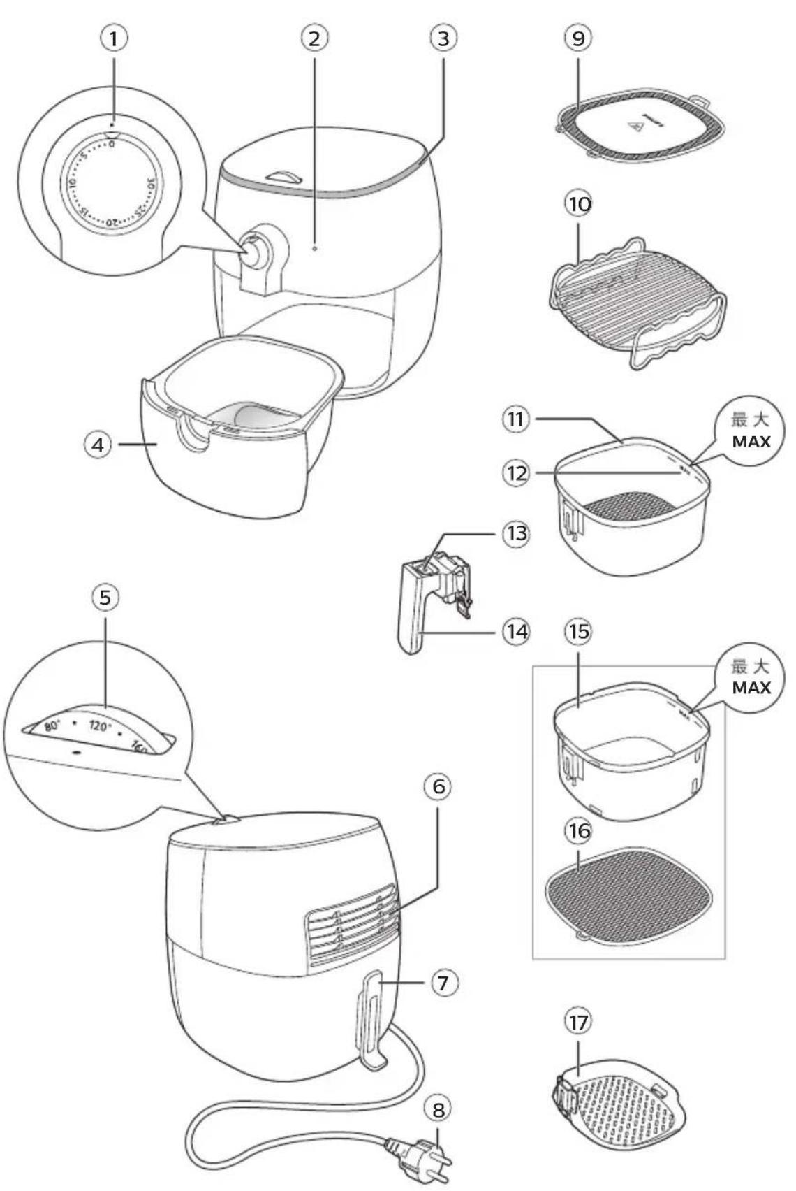 PHILIPS Viva Collection Airfryer HD9625 - Descrizione generale - 1