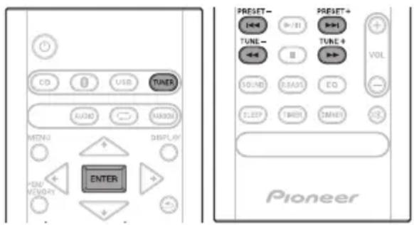 PIONEER XHM16 - Sintonizzazione - 1