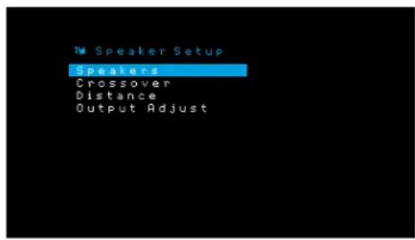 HARMAN KARDON HD COM 1515S - Paso tres: Menú Speaker Setup (Configuración de los altavoces). - 1