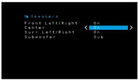HARMAN KARDON HD COM 1515S - Paso tres: Menú Speaker Setup (Configuración de los altavoces). - 2