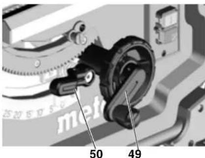 METABO TS 254 - Leva di bloccaggio per la regolazione dell'altezza di taglio - 1