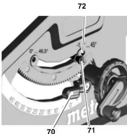 METABO TS 254 - Aanslagbegrenzing instellen - 1