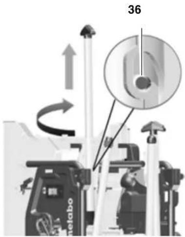 METABO TS 254 - Umisteni's podstavcem stroje: - 1