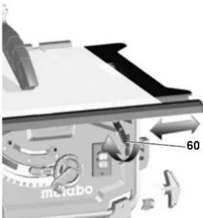 METABO TS 254 - Tafelverbreding instellen - 1