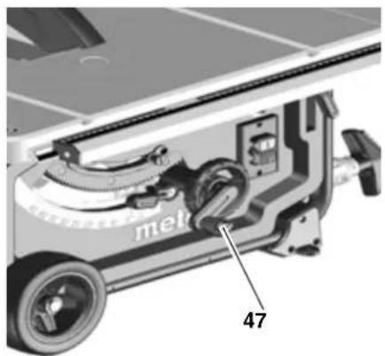 METABO TS 254 - Setting the depth of cut - 2