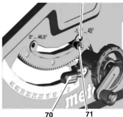 METABO TS 254 - Impostazione della limitazione della battuta - 1