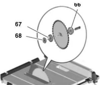 METABO TS 254 - Utskifting av sagbladet - 4