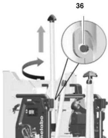 METABO TS 254 - Montagem com coluna do equipoamento: - 1