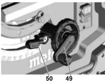 METABO TS 254 - Alavanca de aperto para regulagem do angulo de inclinação - 1