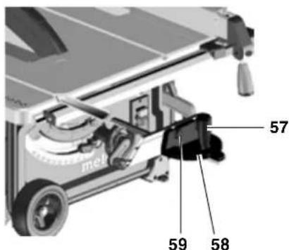 METABO TS 254 - Impostazione della guida trasversale - 1