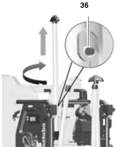 METABO TS 254 - Opstelling met machinestandaard: - 1