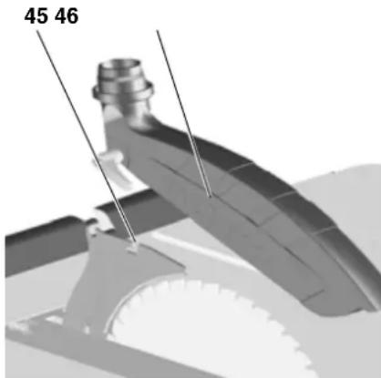 METABO TS 254 - Montar o resguardo contra aparas - 1