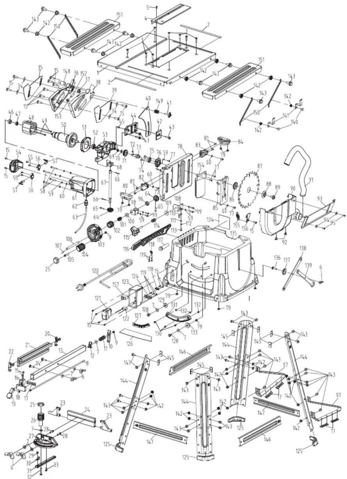 Ferm TSM1035 - Spare parts list - 1