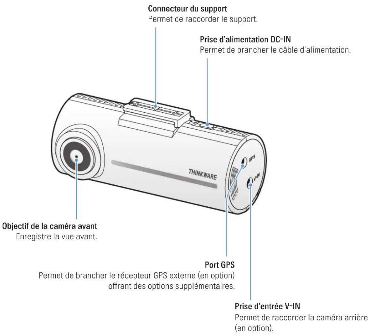 Thinkware F100 - Caméra avant (appareil principal) - vue avant - 1