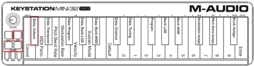 M-AUDIO Keystation Mini 32 MK3 - Boutons Octave - 1
