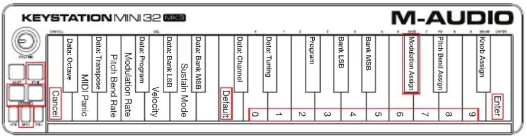 M-AUDIO Keystation Mini 32 MK3 - Bouton de modulation - 1