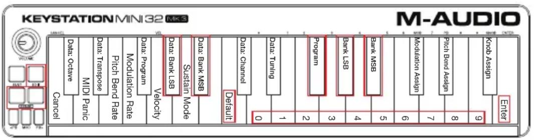 M-AUDIO Keystation Mini 32 MK3 - Banco LSB e banco MSB - 1