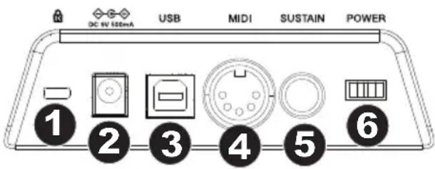 M-AUDIO Keystation 61 MK3 - Rear Panel - 1