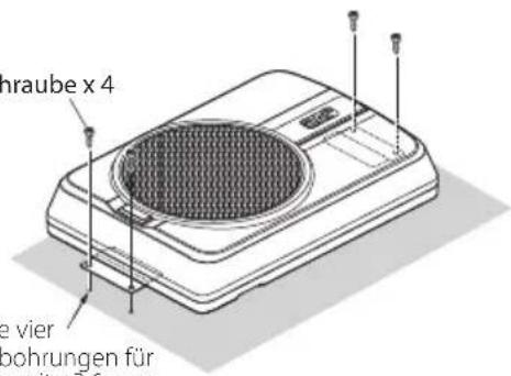 JVC CWDRA8 - ① Entfernen Sie die 4 Schrauben (markiert mit →) an der Unterseite des Lautsprechers. - 3