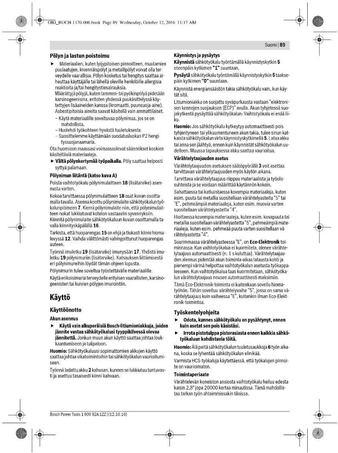BOSCH PMF 10 8 Li 1 - Hiomapaperin valinta - 5