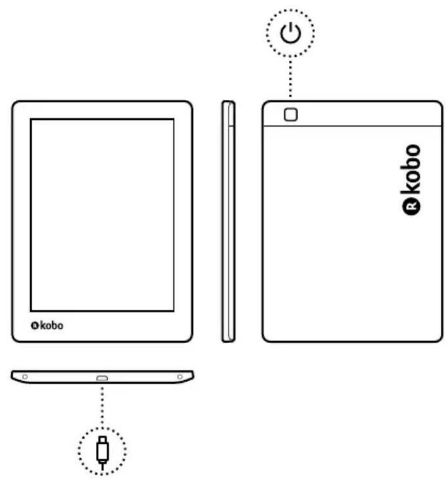 KOBO Aura H2O (edition 2) - Anatomie de votre liseuse Kobo - 1