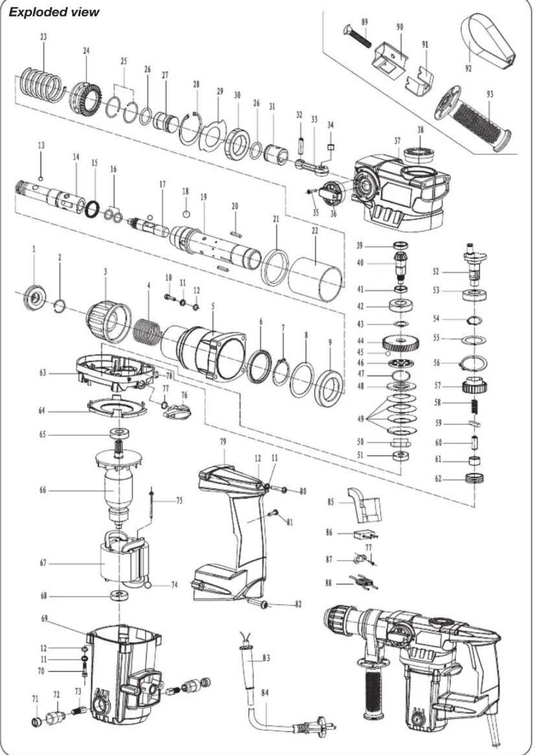 Ferm HDM1028 - Spare parts list - 1