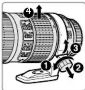 NIKON AFS Nikkor 70200mm f4G ED VR - Scoaterea colierului pentru trepied - 1