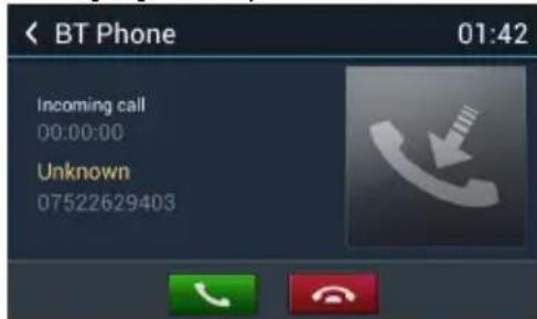 Rydeen DVA6 - - Answering a call - 1