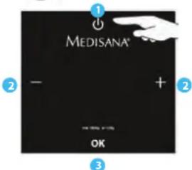 MEDISANA TargetScale 3 - B) Ställ in de personlga uppgifterna på vågen / Vägning med analysfunktion - 2