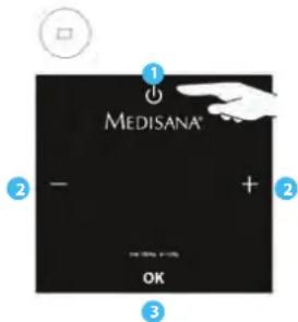 MEDISANA TargetScale 3 - B) Instellen van de persoonlijke gegevens op de weegschaal / Wegen met de analysefunctie - 1