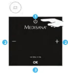 MEDISANA TargetScale 3 - B) Setting the personal data in the scales / Weighing with body analysis - 1