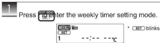 MITSUBISHI MSZAP25VGE1 - Setting the weekly timer - 1