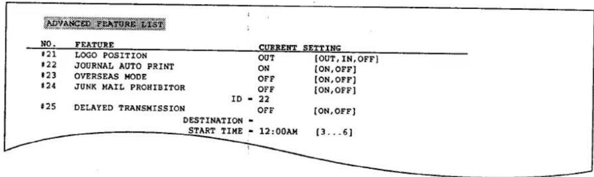 PANASONIC KXF2510 - Listedes fonctionselaborees - 1