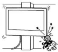 SONY KD65XG8096 - Installieren Sie die Wandhalterung nicht auf einer Wandfläche, bei der die Ecken der Kanten des Fernsehgeräts über die Wandfläche hinausragen. - 1