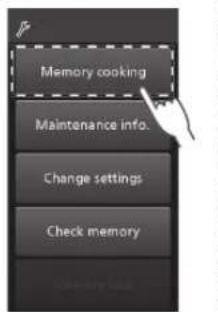 PANASONIC NESCV2 - Selezionare Memory cooking (Cottura a memoria) - 1