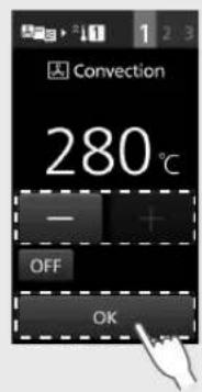 PANASONIC NESCV2 - Stel de oven-temperatuur in 3 Stel Ventilator-snelheid in en en tik op OK tik op OK - 1