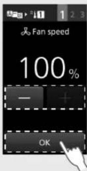 PANASONIC NESCV2 - Lüfterdrehzahl einstellen Fan speed und auf OK tippen - 1